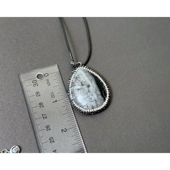 Lot Of 4 - Malachite Picasso Cats Eye Stones Amulet Pendants Necklace - Picture 3 of 9